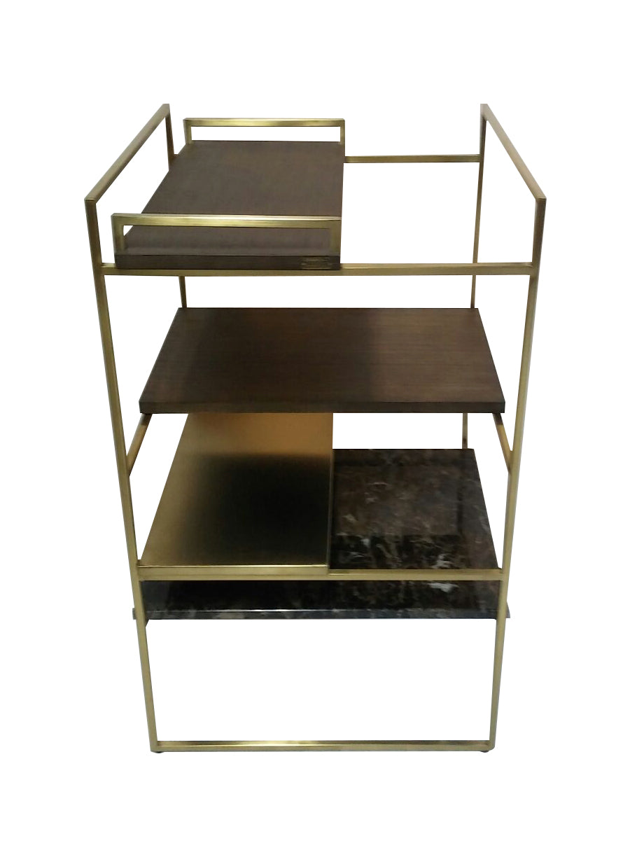 brass marble side table