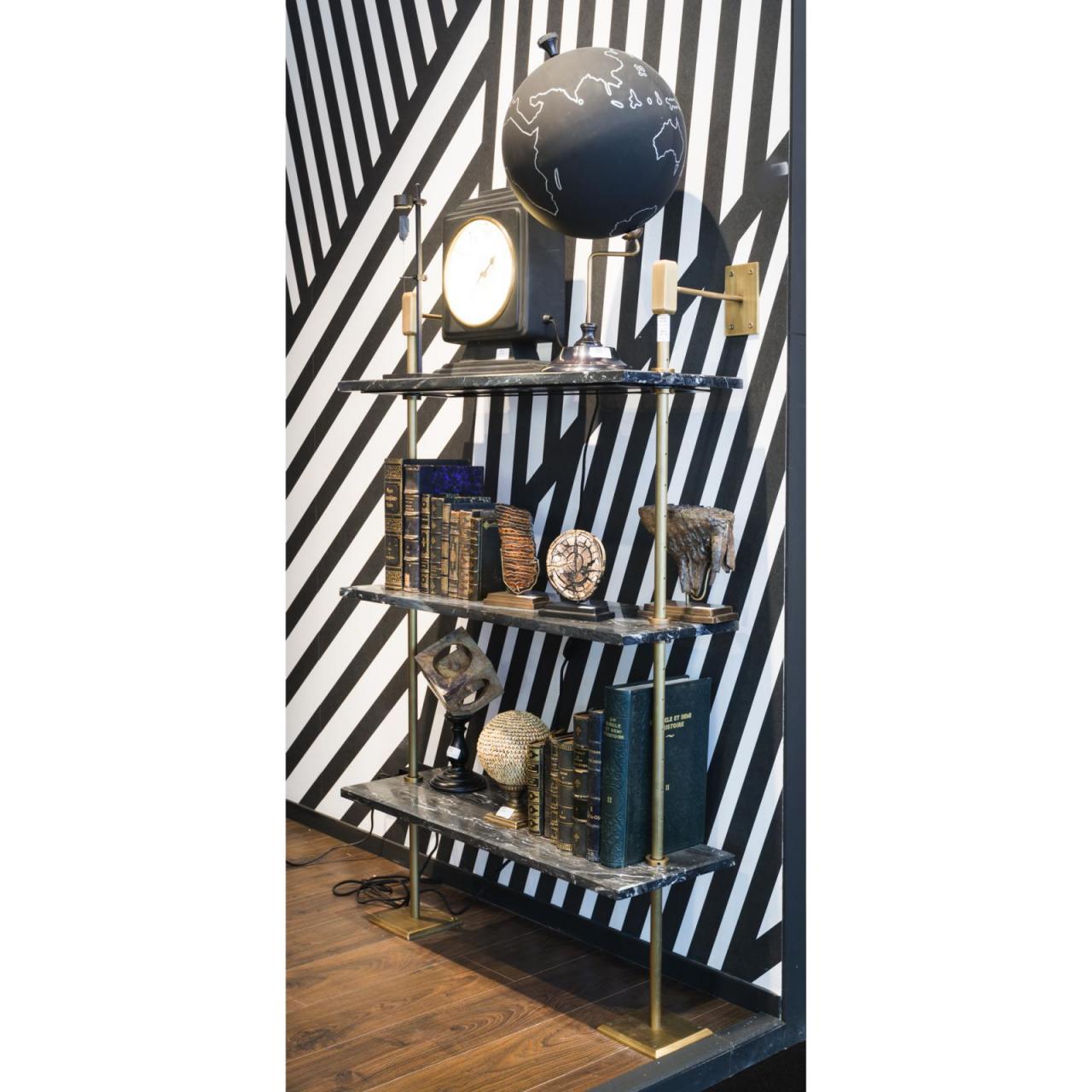 Brass and marble shelf, French shelf, modern shelf