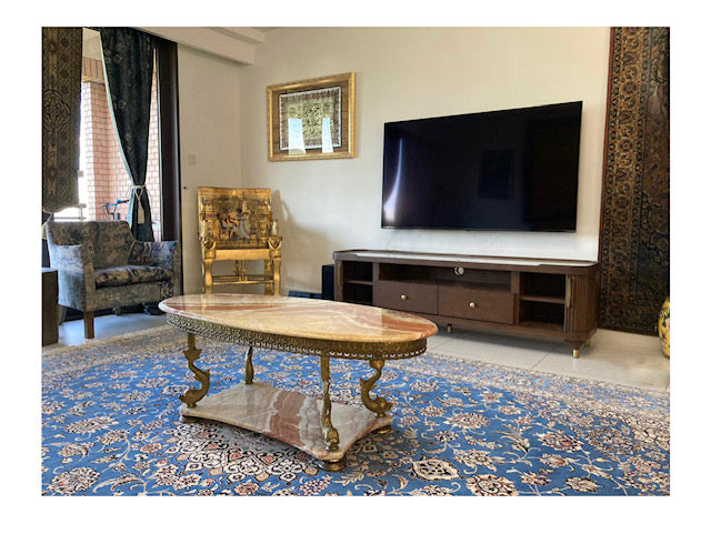 Repulse Bay- Vintage Italian brass marble coffee table