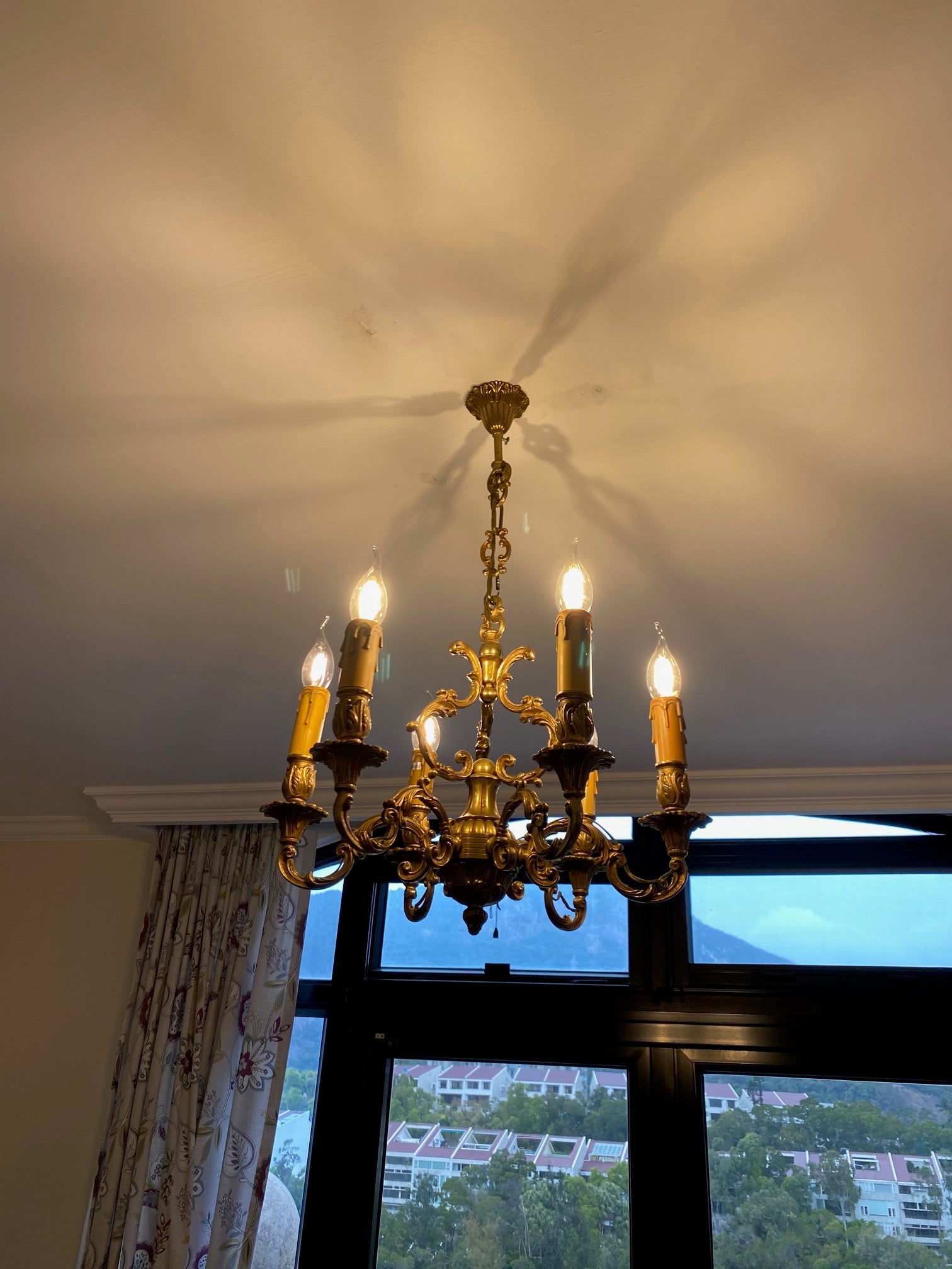 Shouson Hill-Vintage brass chandelier