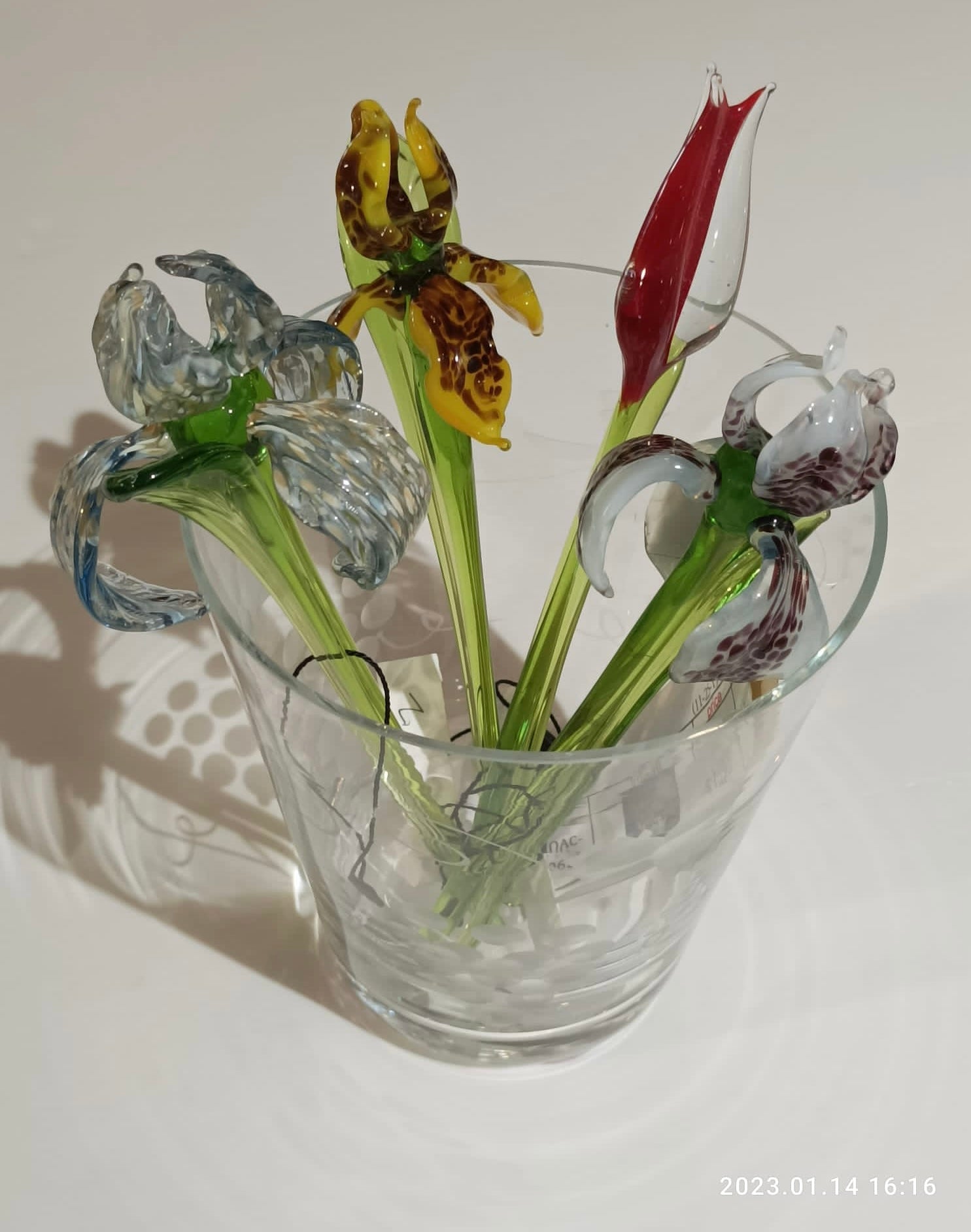 Murano Iris Flower Glass Figurine