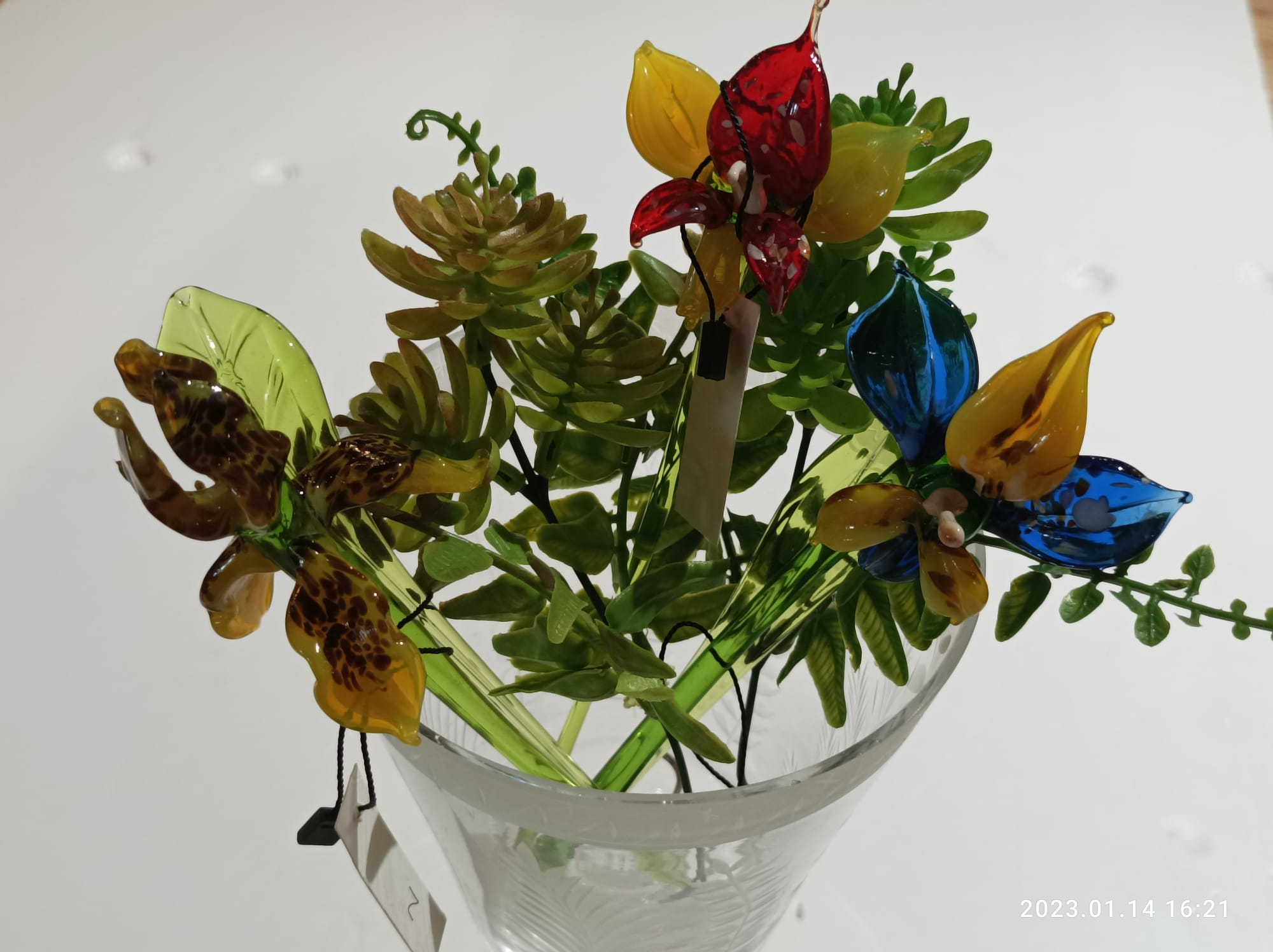 Murano Orchid Flower Glass Figurine