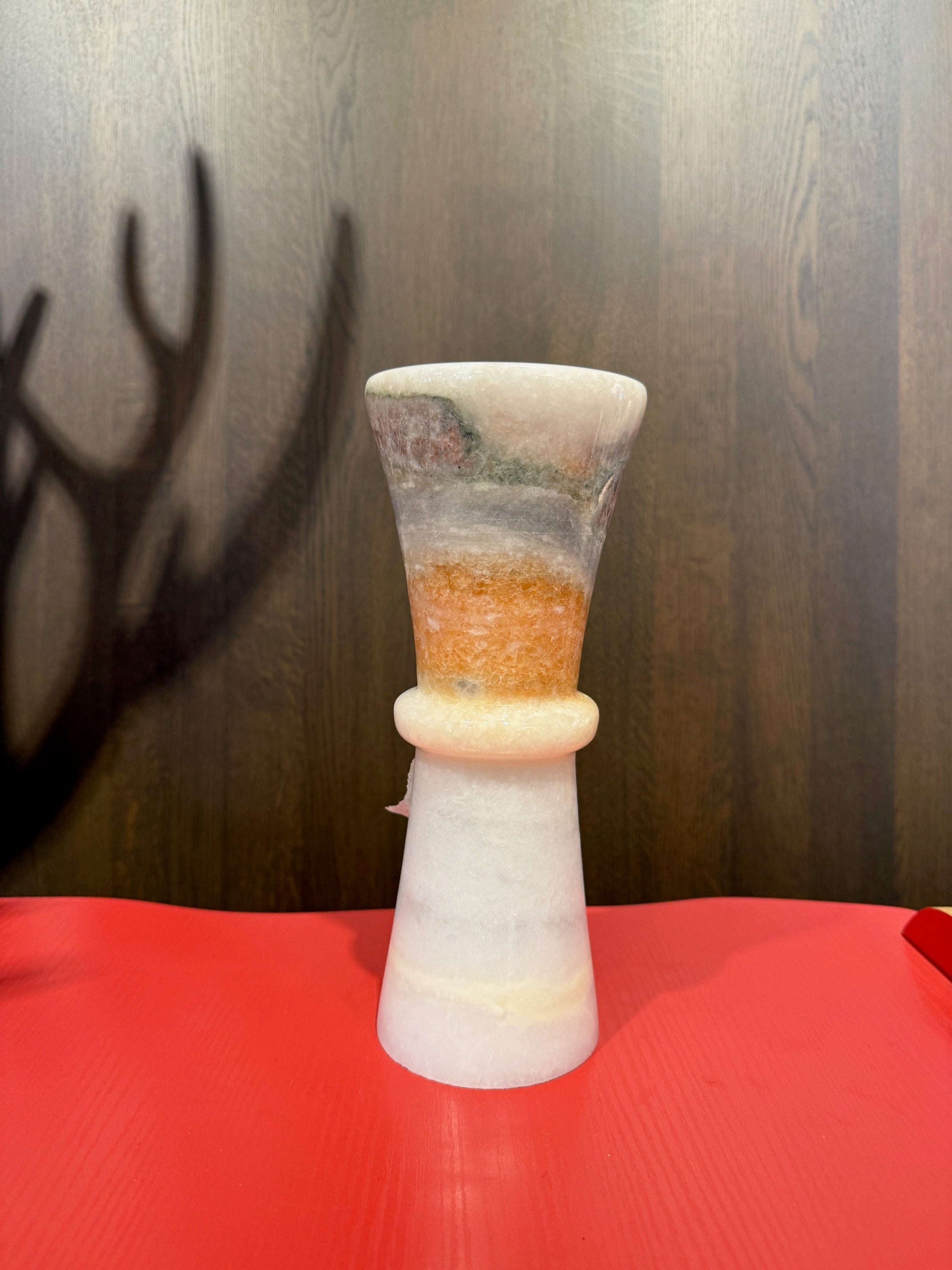 Marble vase, bamboo style