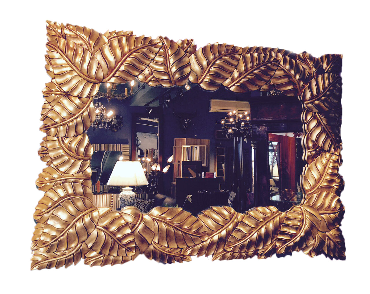 Mirror Foliage, Gold Leaf 130x90x5