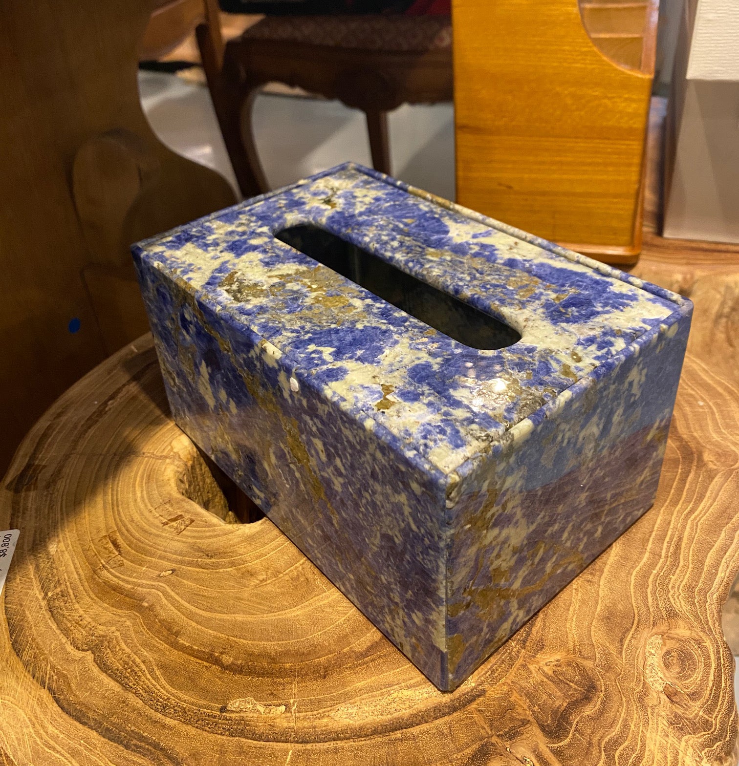 Lapis lazuli marble tissue box