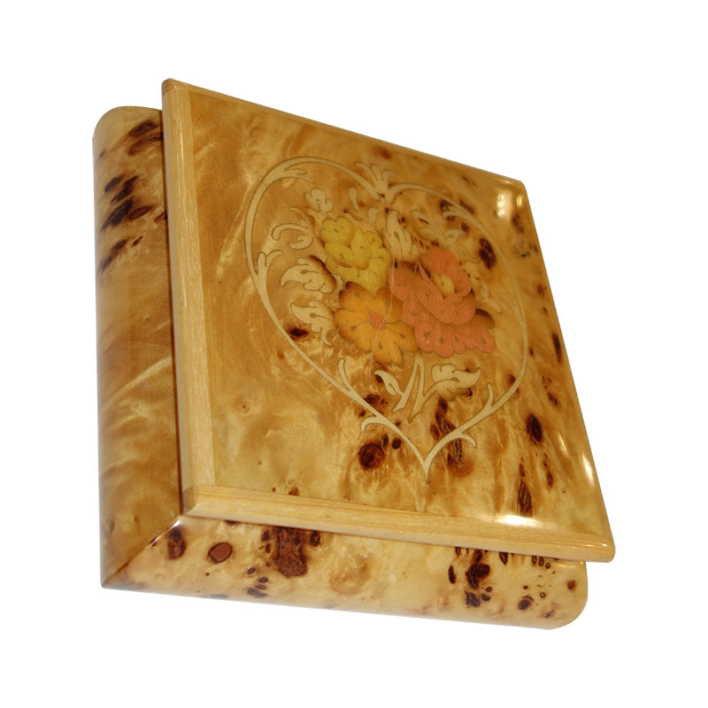 Burl Inlay Marquetry Music Box