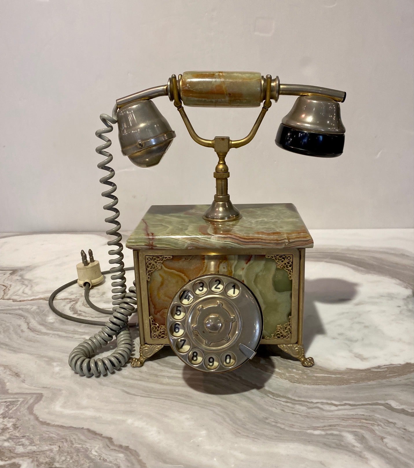 Brass Telephone with Onyx Base