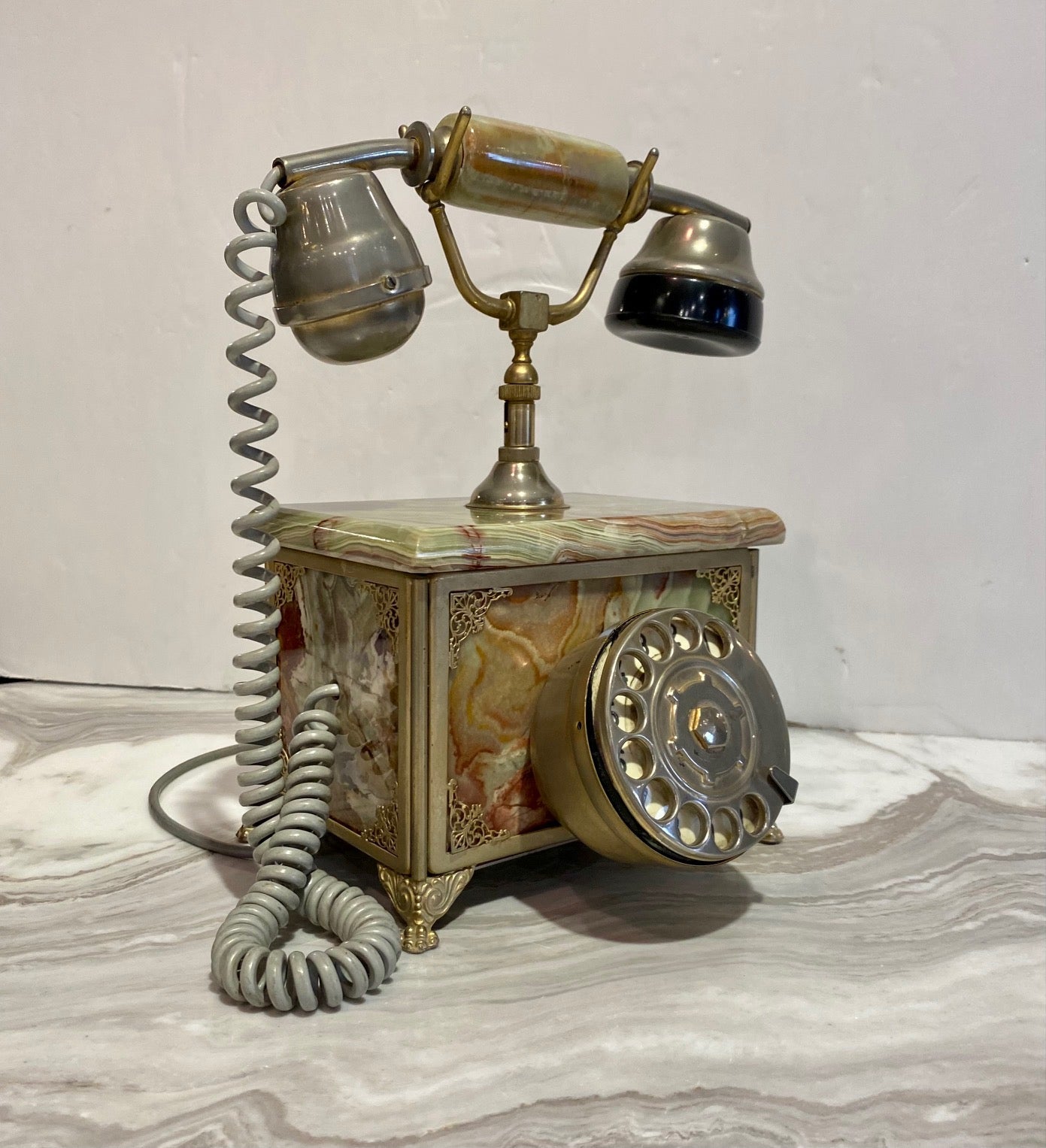 Brass Telephone with Onyx Base