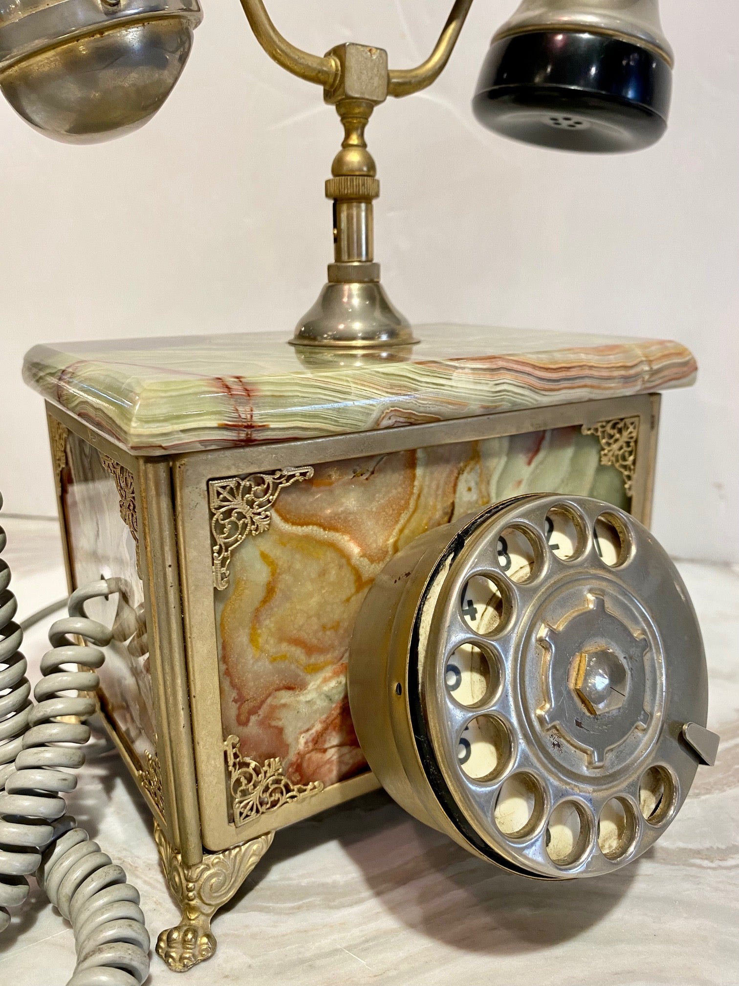 Brass Telephone with Onyx Base