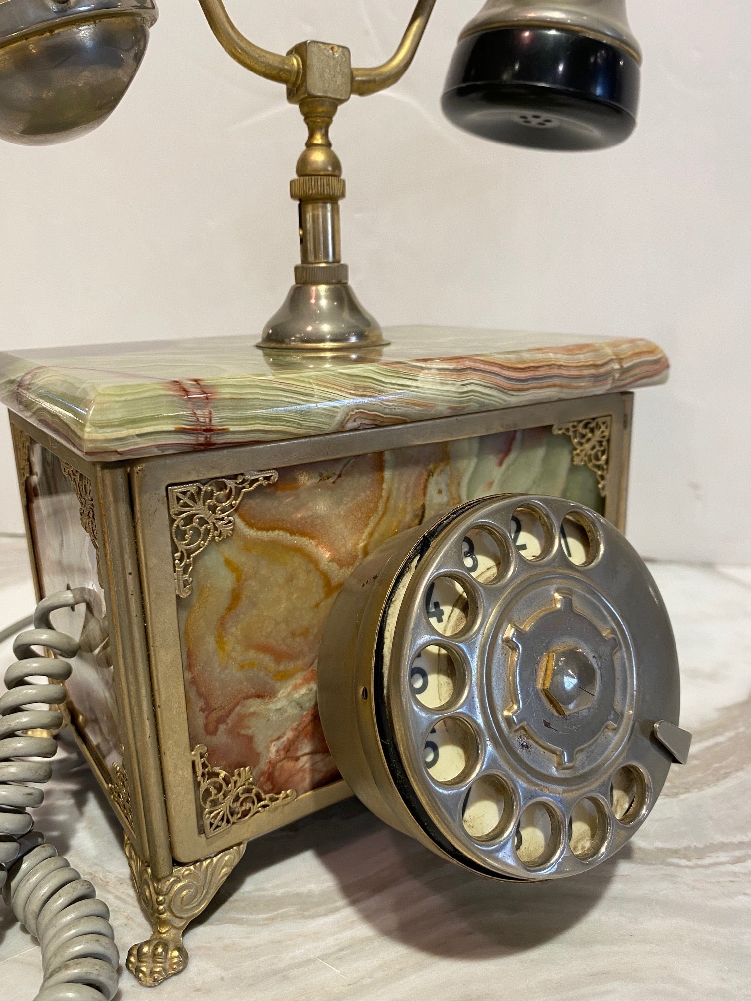 Brass Telephone with Onyx Base