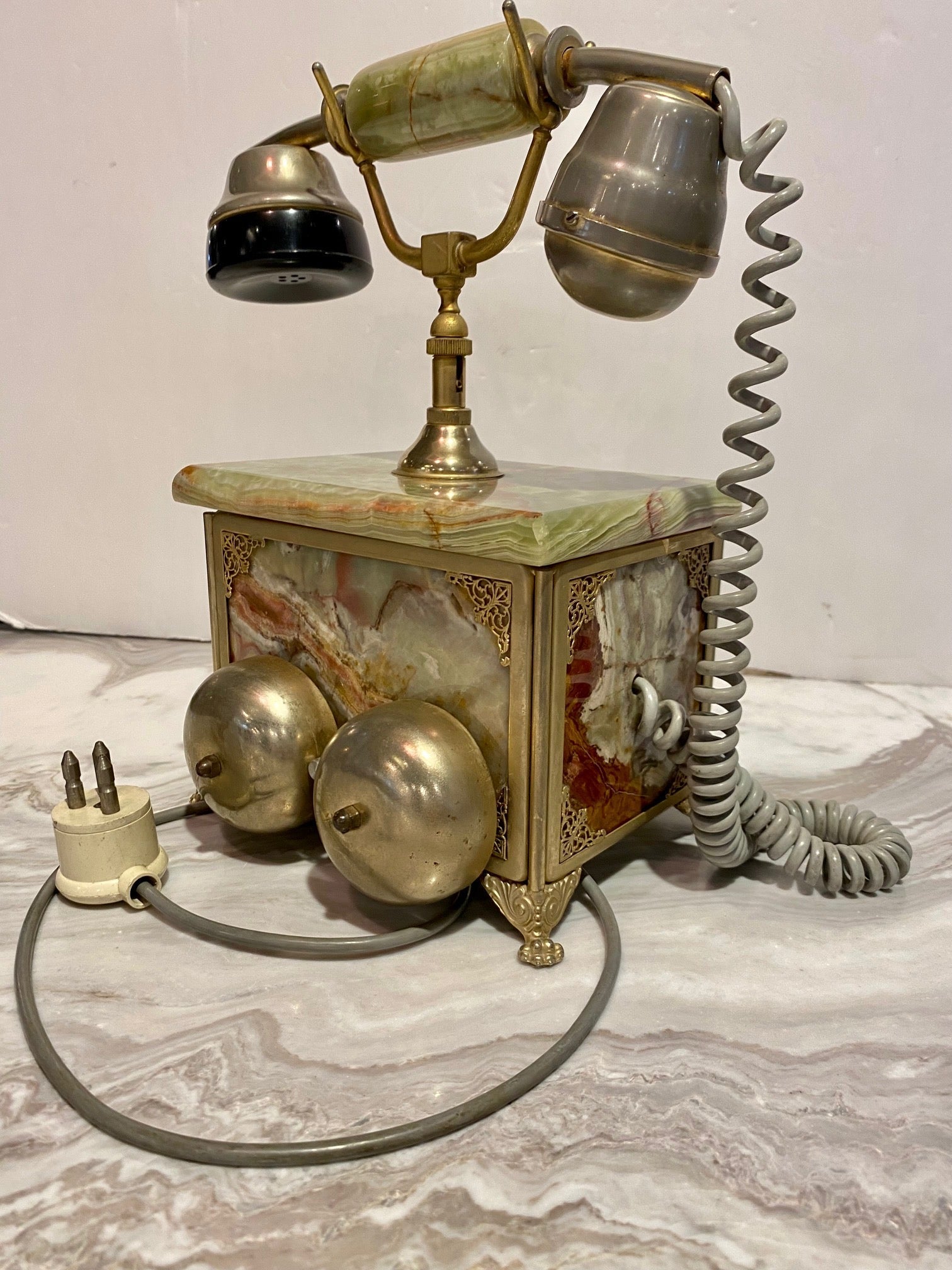 Brass Telephone with Onyx Base