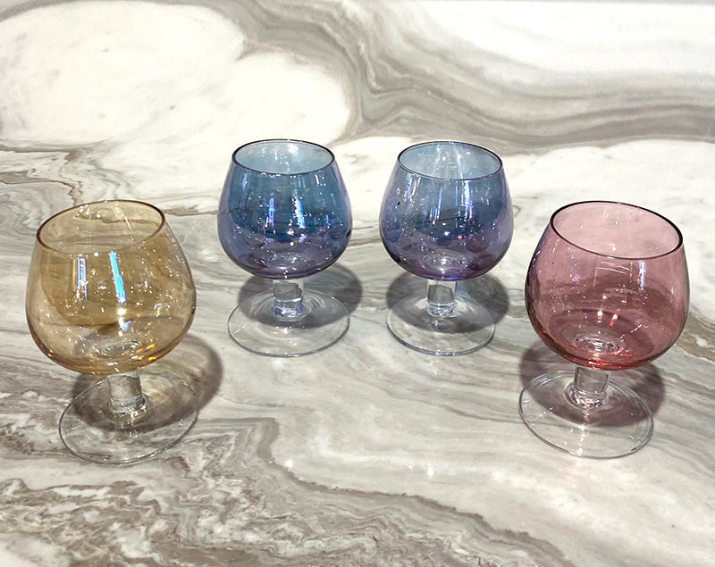 Vintage Colored Cherry Wine Glasses