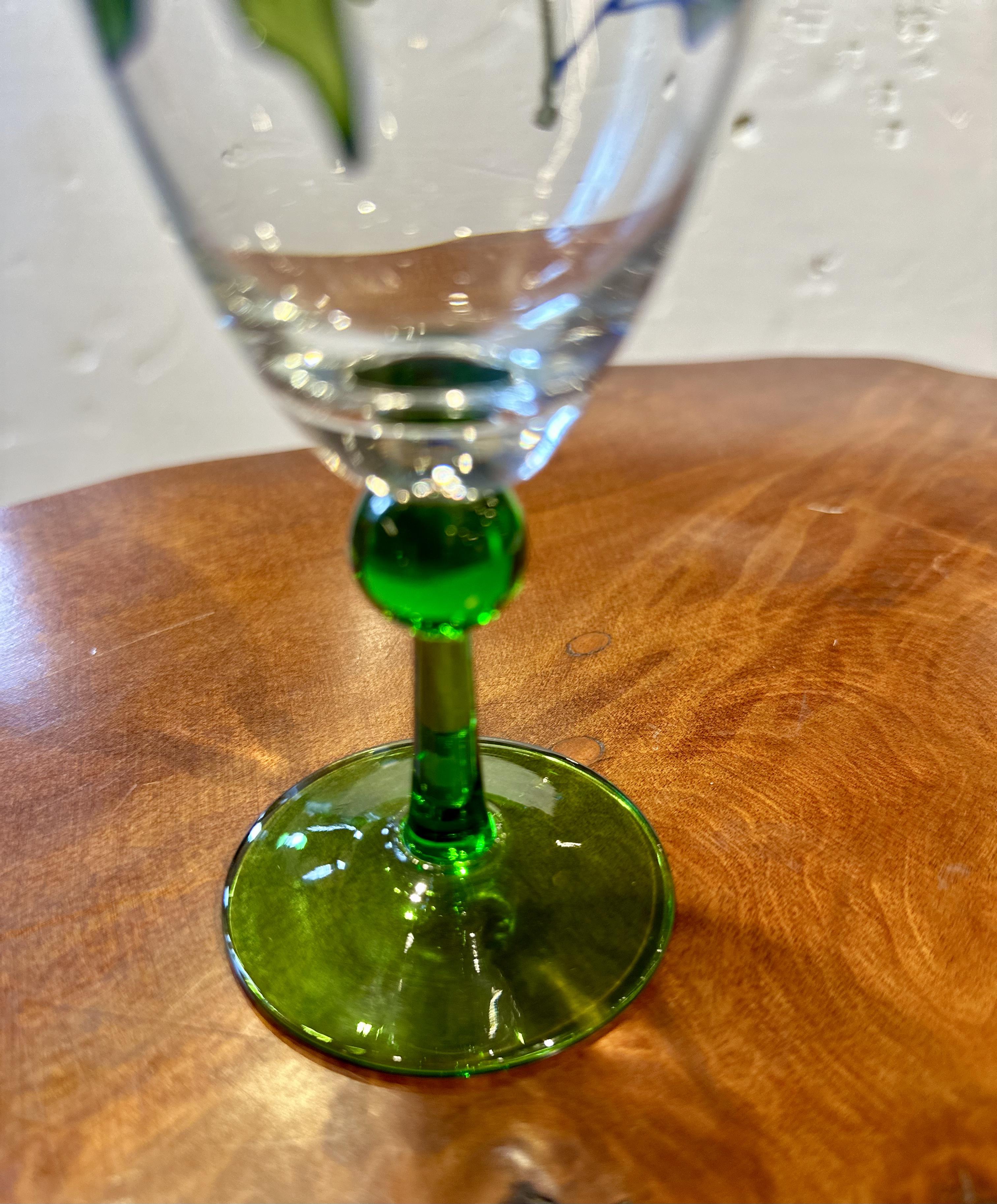 Gold painted Mood for Love glass with ball sitting