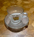 Frosted glass coffee cup & saucer