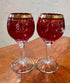 Gilded painted red glass cup