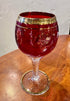 Gilded painted red glass cup
