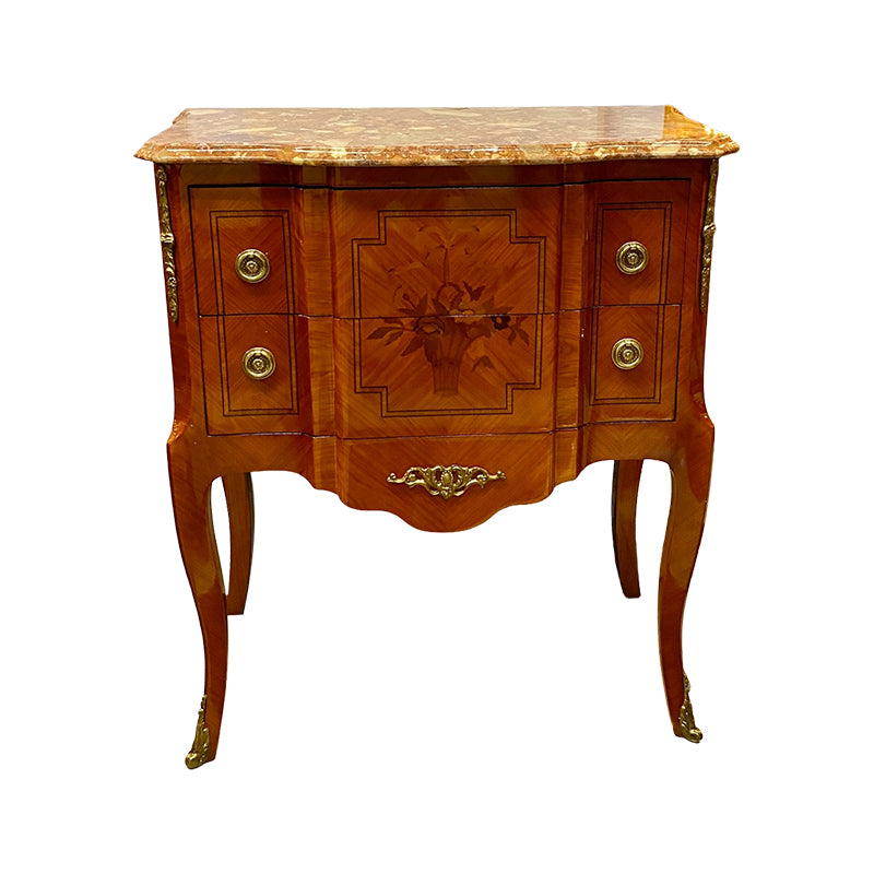 XV Marble Top Two Drawer French Commode