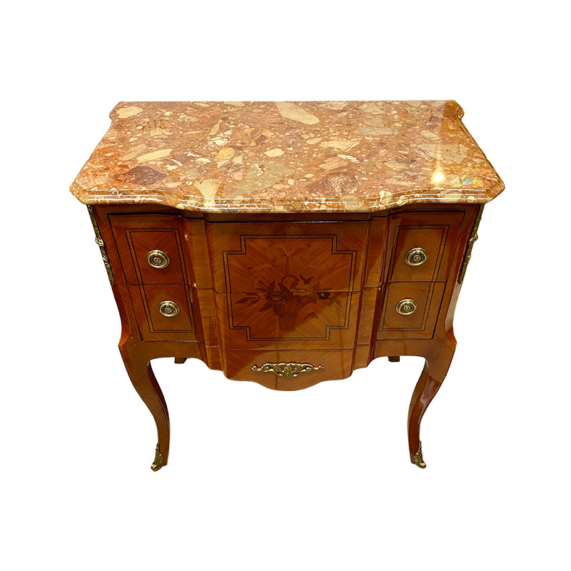XV Marble Top Two Drawer French Commode