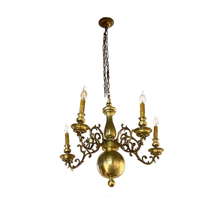 Baroque French Brass Chandelier