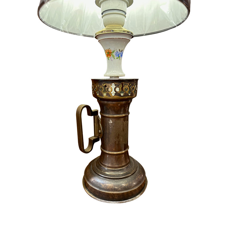 Oil Lantern Brass Table Lamp w/ Handle