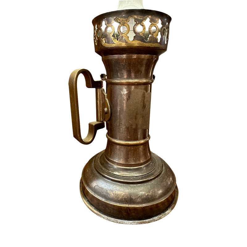 Oil Lantern Brass Table Lamp w/ Handle