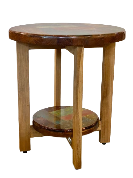 Mosaic round side table