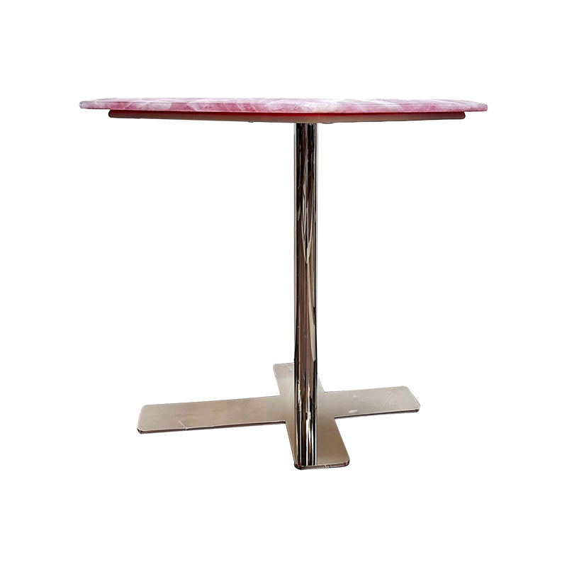 Rosa Brazilian pink marble side table