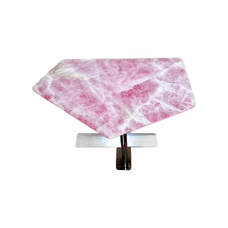 Rosa Brazilian pink marble side table