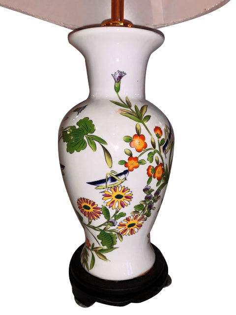 Vintage Porcelain Table Lamp (Traditional Flowers)