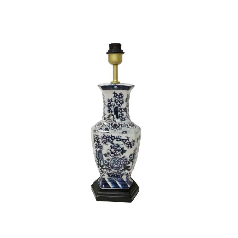 Peony, Chinese Vintage Porcelain Lamp