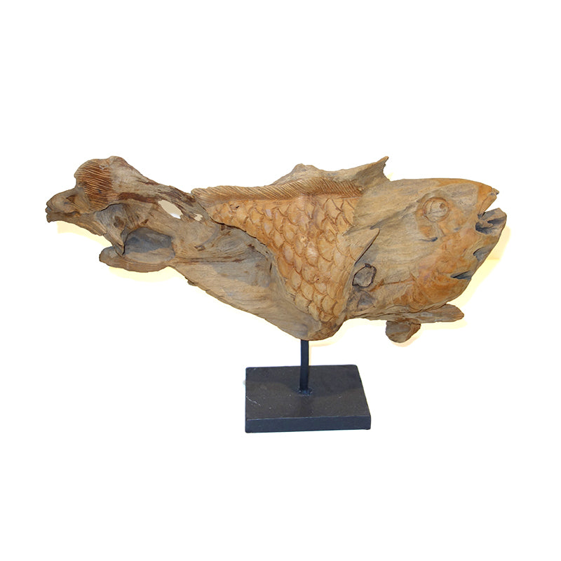 Teak fish, sculpture