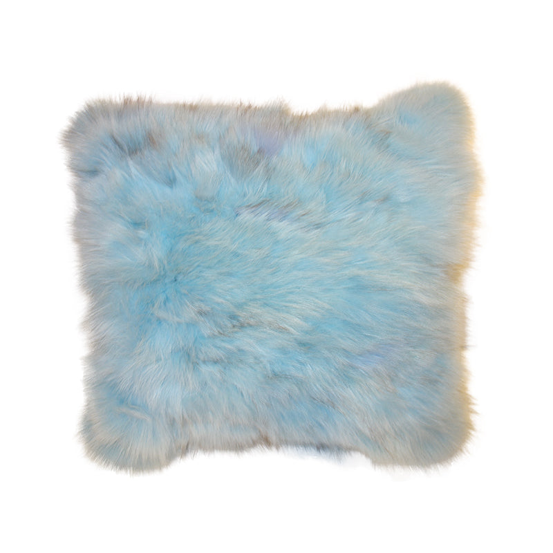 Snow fox hair cushion - light blue