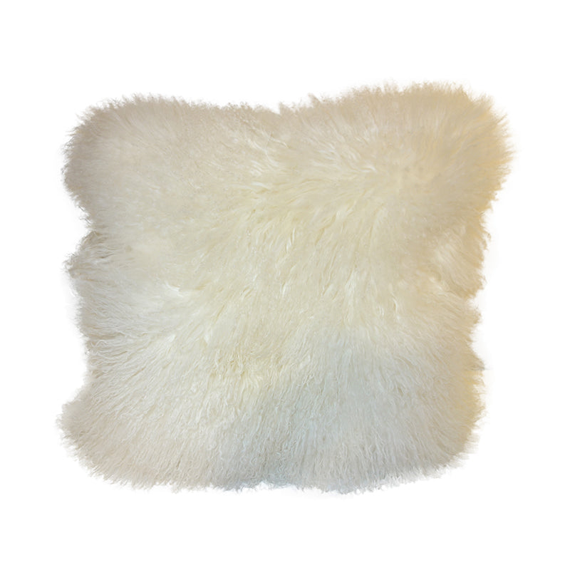 White sheep hair cushion