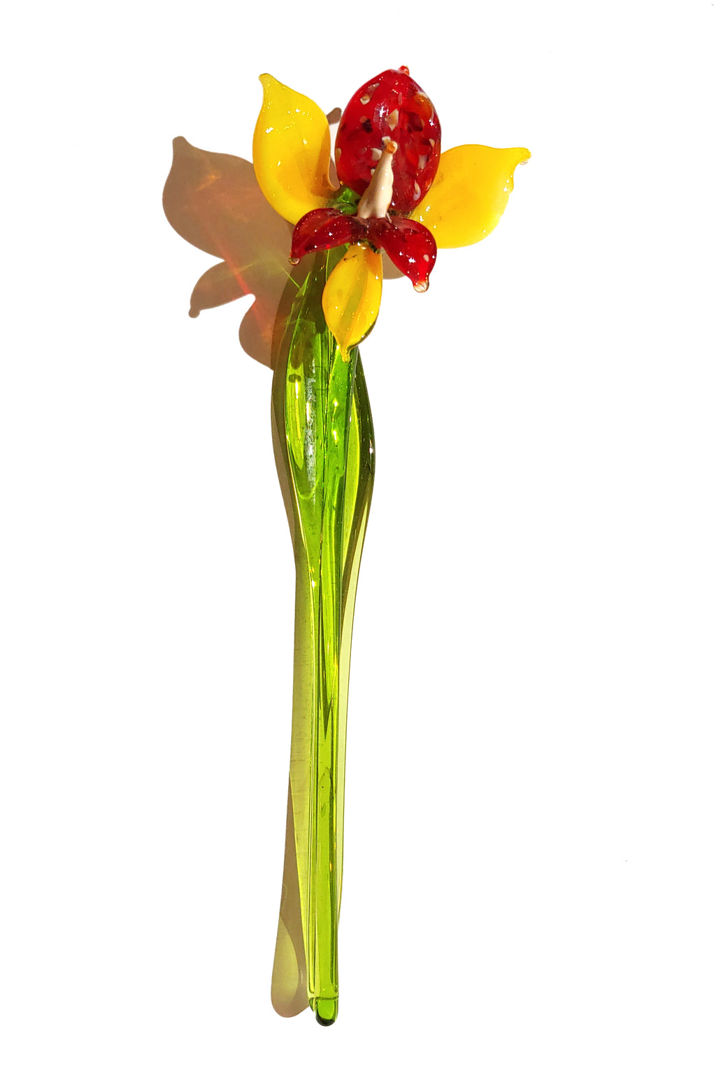 Glass Miltonia Orchid Flower Figurine