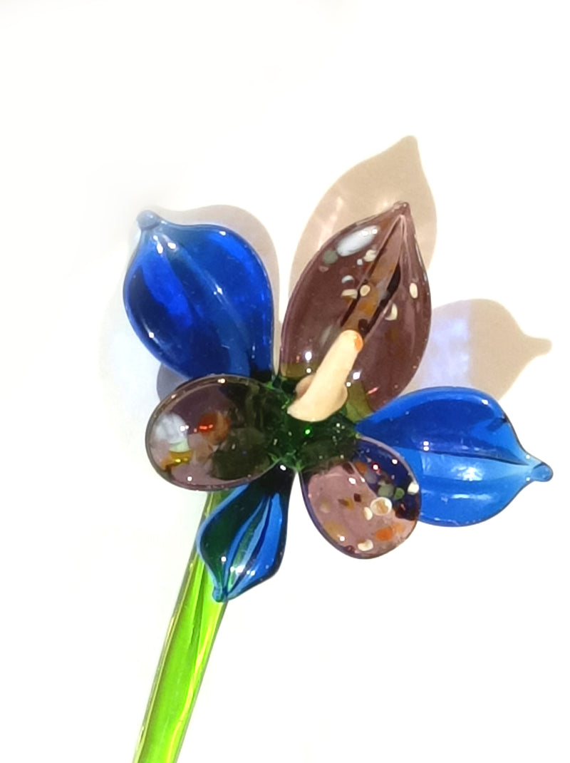 Murano Orchid Flower Glass Figurine