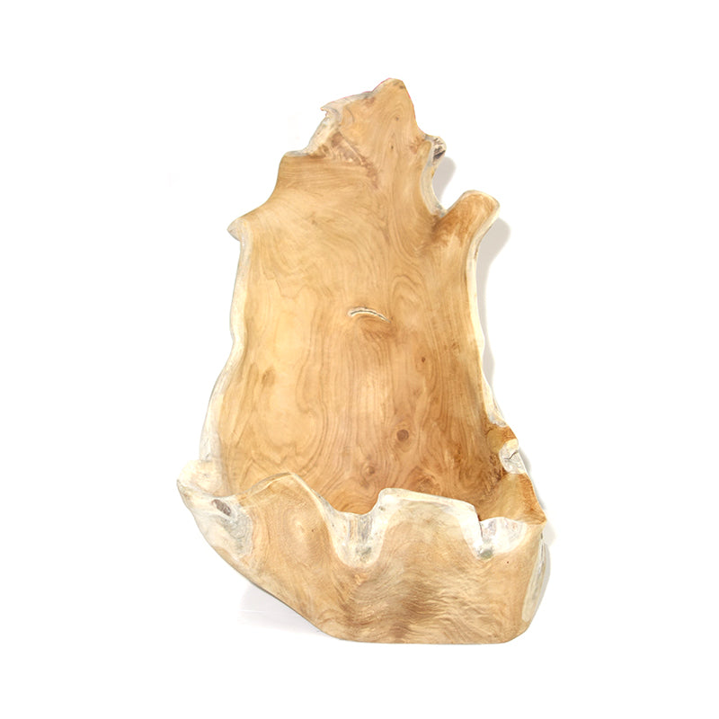 Organic teak tall vase