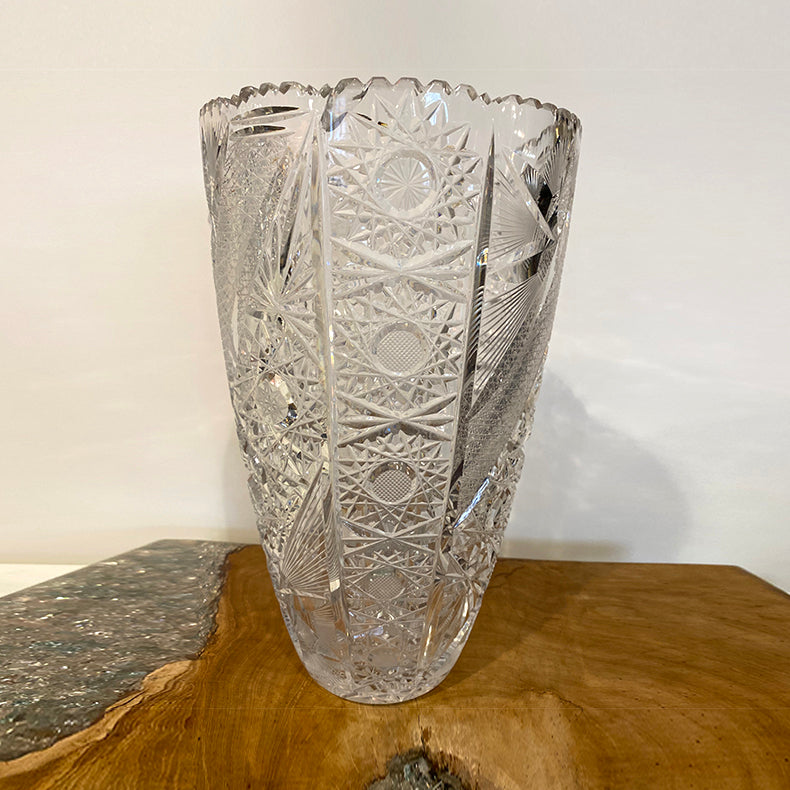 Vintage and antique Crystal engraving vase