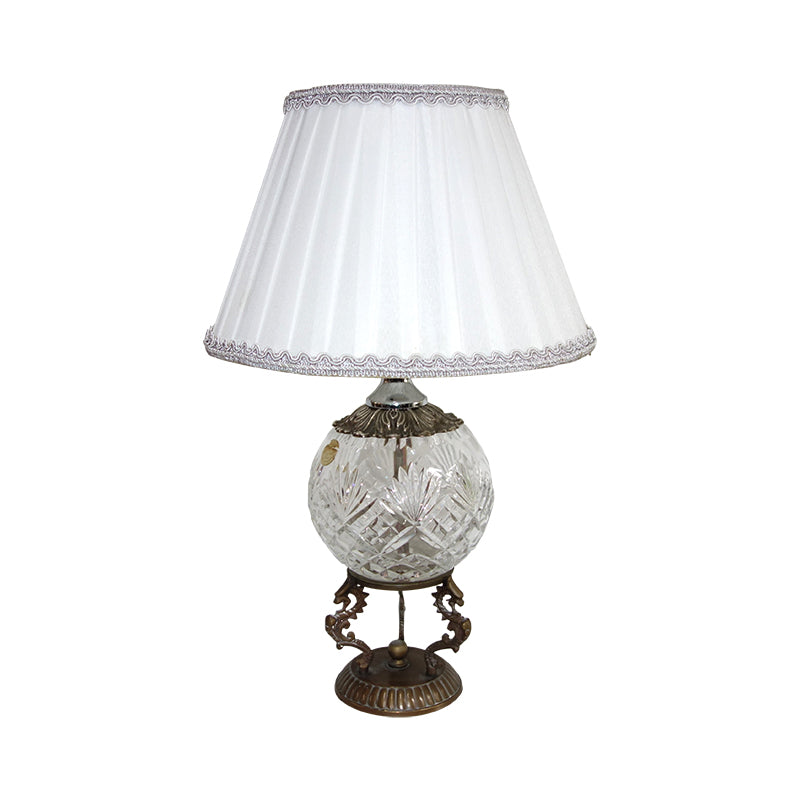 Table lamp, crystal ball base, USA