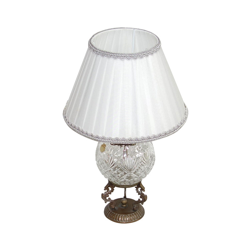 Table lamp, crystal ball base, USA