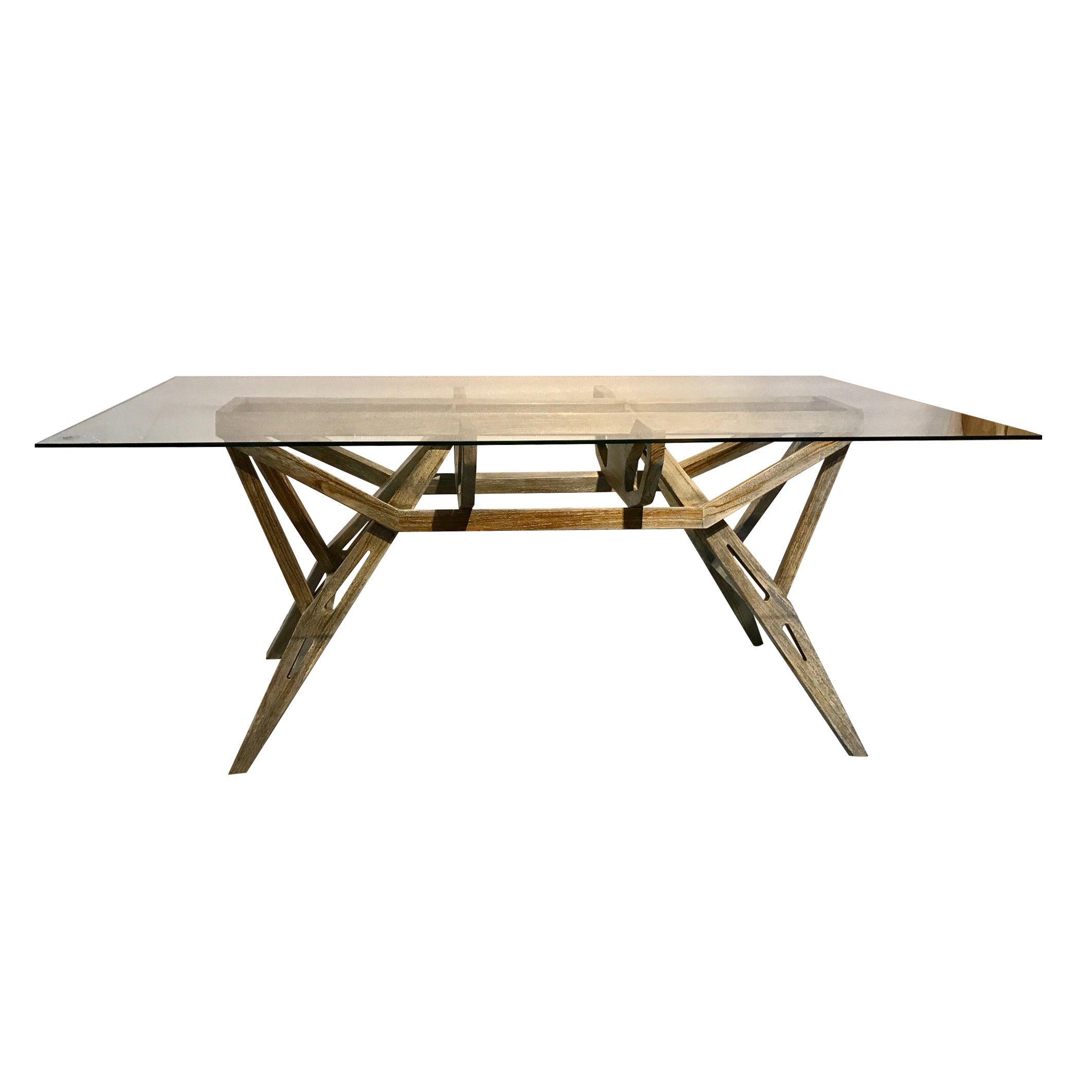 butterfly-dining table with glass top