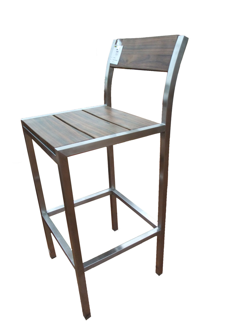 Simple but elegant rosewood bar high chairs, 304 stain steel, its durable to use indoors or outdoors. Match with Titan Arus Bar Table.