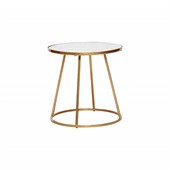 This modern chic side table with gold frame and marble on top designed by Denmark brand- Hübsch, it compliments a mid century living room with added luxury.