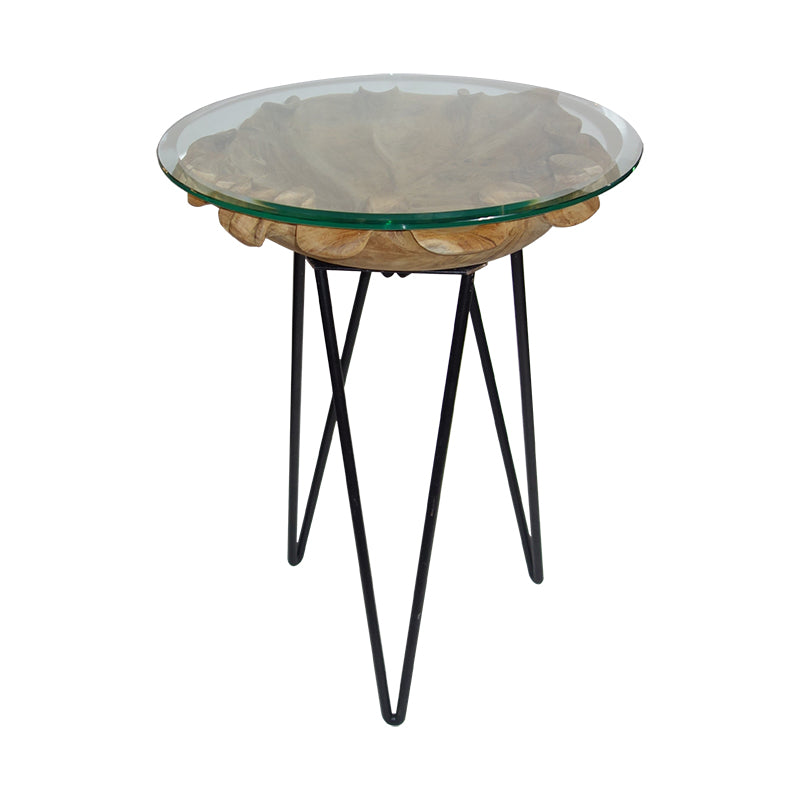 Large teak leaf Bistro table