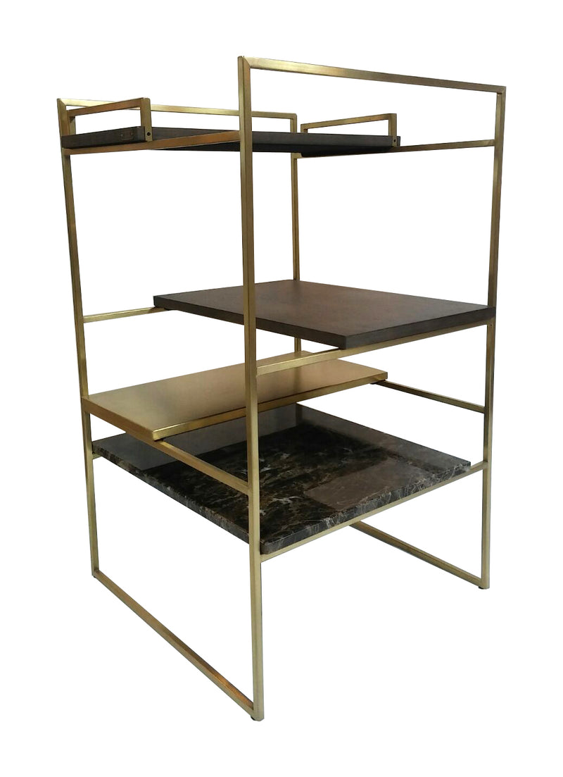 brass marble side table