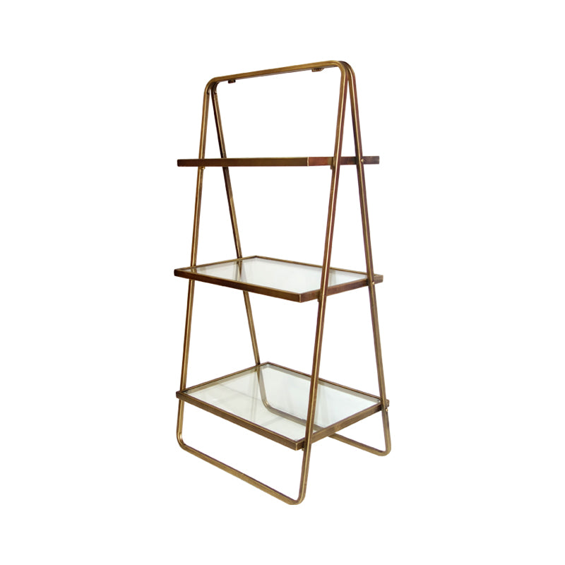 three tier glass ladder side table