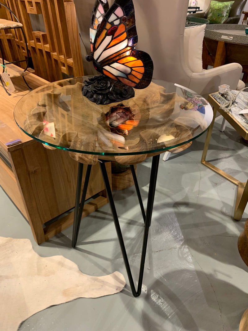 Teak Leaf Side Table