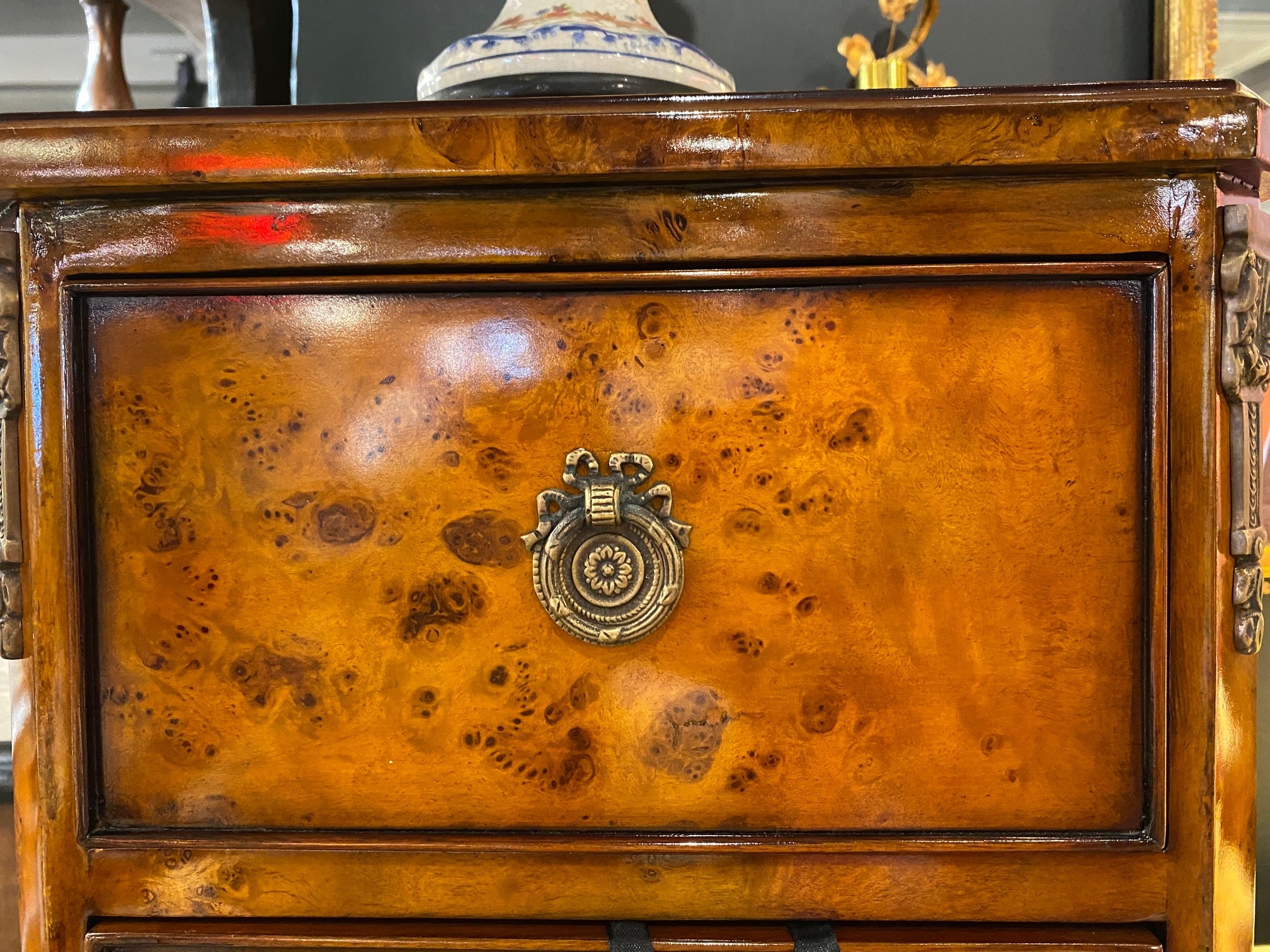 French Inlaid Lingerie Commode, Burl
