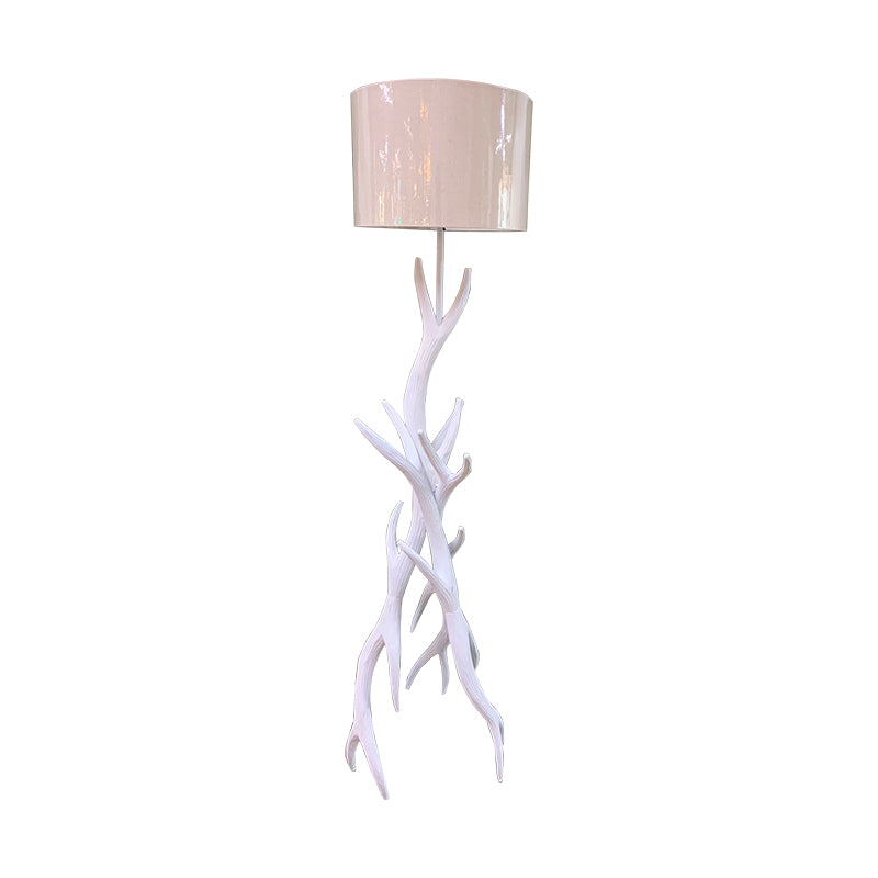antler wooden floor lamp