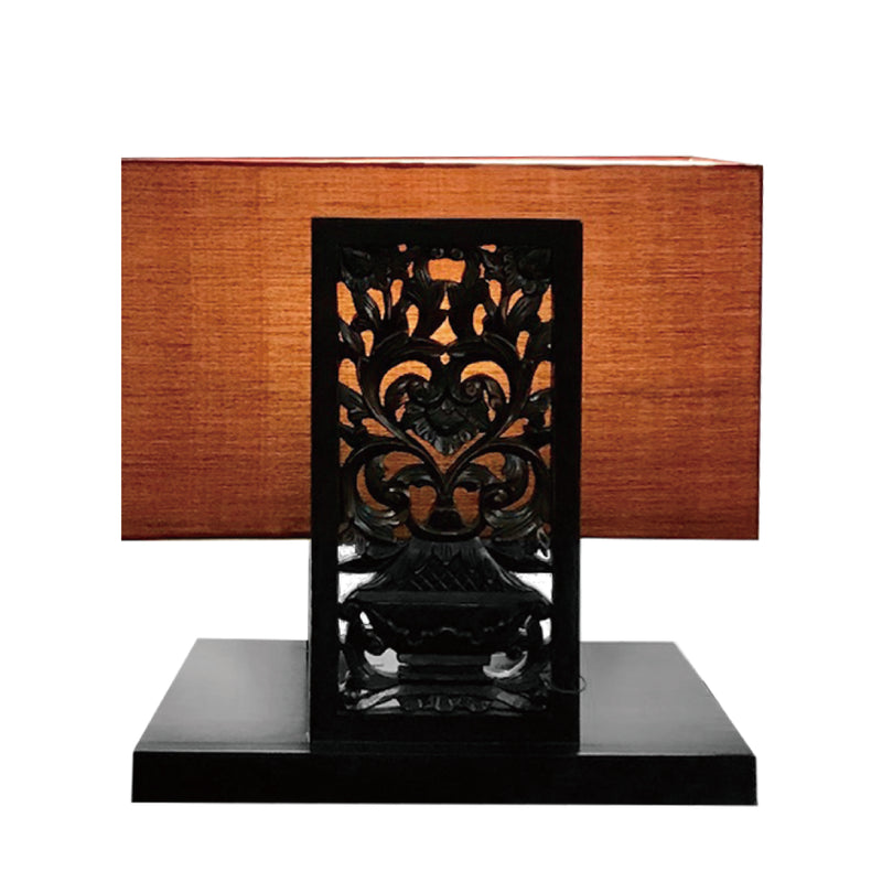 Hand carved teak based in Red shade.